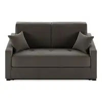 Casa Italia Furniture Canapé-lit à accoudoirs carrés en cuir véritable 81 po