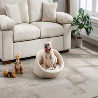 Tucker Murphy Pet™ PANGPANG Cat Bed Pet Sofa With E1 Solid Wood Frame, Cashmere Cover,Mid Size,BEIGE
