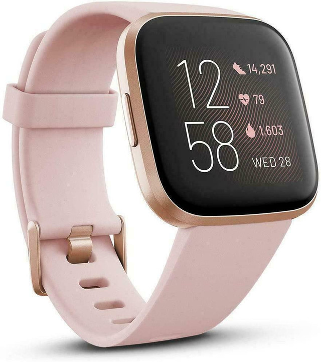 Fitbit Versa 2 Health & Fitness Smartwatch With Heart Rate, Music, Alexa Built-In, Sleep & Swim Tracking - Petal/Copper in Jewellery & Watches - Image 2