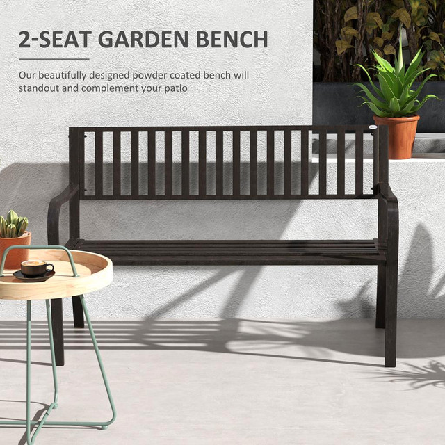 Garden Bench 50" L x 23.5" W x 32" H Brown in Patio & Garden Furniture - Image 4