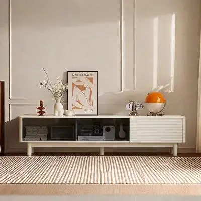 Latitude Run® Cream style solid wood TV cabinet