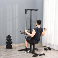 Pulldown Machine with low row cable 42.1" L x 47.2" W x 74.8" H Black
