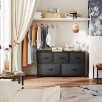 17 Stories Dresser For Bedroom With 5 Drawers, Wide Chest Of Drawers, Fabric Dresser, Storage Organizer Unit With Fabric