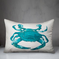 Designs Direct Creative Group Blue Painterly Crab Lumbar Pillow