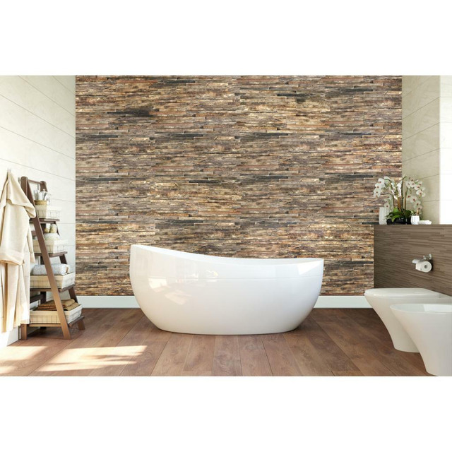 23 3/4W x 11 7/8H x 3/4 Boat Wood Mosaic Wall Tile, Natural Finish ( Available in 3 Styles ) in Floors & Walls - Image 3