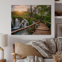 Millwood Pines Pathway In Plitvice Lakes - Lake House Wood Wall Art Panels - Natural Pine Wood