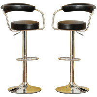 Orren Ellis Contemporary Style White Colour Bar Stool Counter Height Chairs Set Of 2 Adjustable Swivel Kitchen Island St