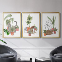 Wexford Home Purrfect Plants I Premium Framed Canvas - Ready To Hang