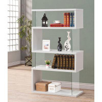 Latitude Run® Sophiemarie 4-tier Bookcase Black and Clear