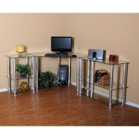 RTA Home And Office Corner Computer Desk with 35" and 20" Modular Extensions