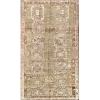 Nalbandian One-of-a-Kind Hand-Knotted 1960s 7'5" x 13'1" Wool Area Rug in Beige/Light Red