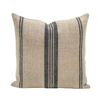 Hokku Designs Indigo Stripe Vintage Grain Sack Pillow Cover 18x18 - Antique Sofa Cushion