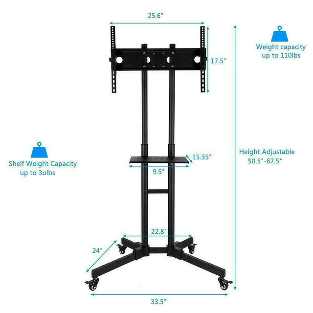 NEW TV MOBILE 32-65 IN TV STAND FLAT SCREEN TILT S3025 in Video & TV Accessories in Manitoba - Image 4
