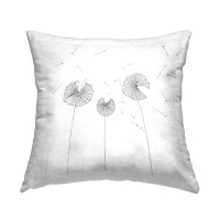 East Urban Home White Minimal Dandelion Florals Flying Seeds Printed Throw Pillow Design By Cloverfield & Co.