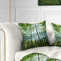 East Urban Home Sunny Forest Throw Pillow
