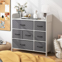 Latitude Run® Fabric Dresser with 7 Drawers for Bedroom