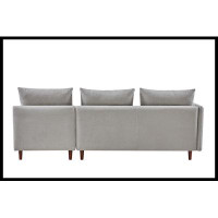 Latitude Run® Gray Sofa Chaise Longue Thickened Version Of Water Ripple Suede