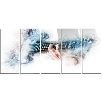Design Art 'Man Playing a Guitar Watercolor' Graphic Art Multi-Piece Image on Metal