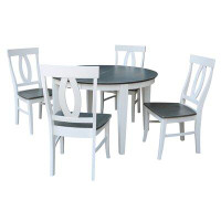August Grove Talia 5 Piece Extendable Solid Wood Dining Set