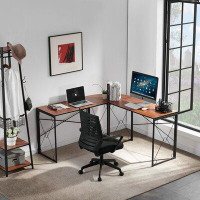 Inbox Zero Reversible L-Shape Writing Desk and Chair Set
