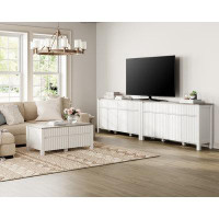 Ivy Bronx Lindon 114 Inch TV Stand and Coffee Table Set for Living Room