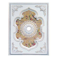 Artistry Lighting White Frame With Gold Accents Floral Gold Centre Rectangle Medallion