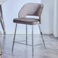 Mercer41 Bar Chair.Dining Chair.Stylish And Comfortable Velvet Bar Stool.With High-Density Foam Chair