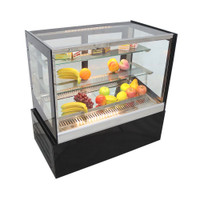 220V Countertop Refrigerated Cake Showcase Right Angle Air Patenting Cake Display Cabinet with Defogging Function 210172