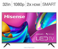 Télévision LED 32 32A4H 1080p Android Smart TV WI-FI Hisense - ON EXPÉDIE PARTOUT AU QUÉBEC !