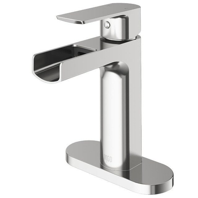 VIGO Paloma Single Hole Bathroom Faucet - 4 Finishes ( H: 6 3/4 Inch ) Optional Deck Plate WaterSense certified in Plumbing, Sinks, Toilets & Showers - Image 3