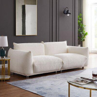 Latitude Run® Anarii 85" W Lambs Wool Upholstered 3 Seater Sofa