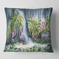 East Urban Home Tropical Plants Oasis Floral Pillow