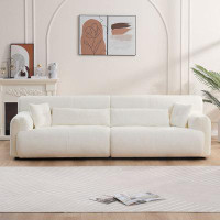 Orren Ellis '' Soft Thick Fuzzy Faux Rabbit Fur Couch Sofa - Luxury Cute Cozy Furry Couch, Plush Warm Fleece Fluffy Ultr