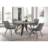 George Oliver Round Wood Top Dining Table Concrete and Black