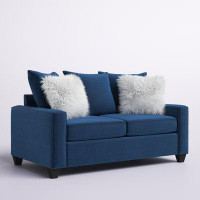 Etta Avenue™ Wickford 66" Navy Square Arm Loveseat with Reversible Cushion