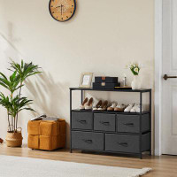Rebrilliant Efficient Grey TV Stand Dresser: Smart Storage Solution For Every Room (31.5 H x 39.41 W x 11.81 D)