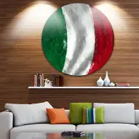 Made in Canada - Design Art 'Italy Flag' Painting Print on Metal