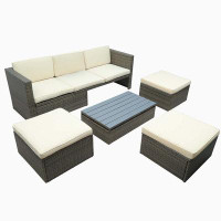 All-in furniture 5-Piece Outdoor Patio Wicker  Rattan Conversation Set
