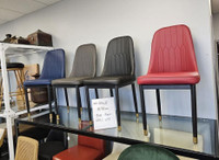 ON SALE Restaurant Quality Chairs Red, Black, Blue n Grey with Black Metal Legs and Gold Cap