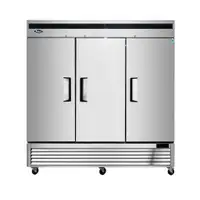 Atosa MBF8504GR 82 Inch Reach In Freezer – 3 Door – Bottom Mount Compressor Stainless steel exterior &amp; interior