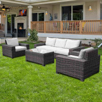 Latitude Run® The Britta Conversation Set 4-Piece Set - Brown — Outdoor Tables & Table Components: From $99