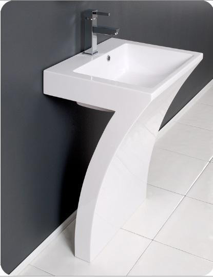 White 22.5 Acrylic Pedestal Sink w/ Medicine Cabinet, P-trap, Faucet/Pop-Up Drain and Installation Hardware Included in Plumbing, Sinks, Toilets & Showers