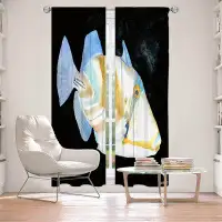 East Urban Home Lined Window Curtains 2-panel Set for Window Size by Marley Ungaro Sea Life- Trigger Fish