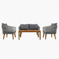 George Oliver Modern 4-Piece Patio Conversation Set With Cushions