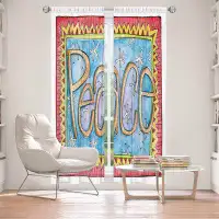 East Urban Home Lined Window Curtains 2-panel Set for Window Size 80" x 61" by Marley Ungaro - Peace