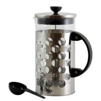 Gibson Gibson 4-Cup Mr Coffee Polka Dot Brew French Press Coffee Maker with Scoop