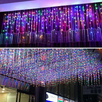 NEW 12 FT HANGING ICICLE CURTAIN LED LIGHT OUTDOOR 96OLL