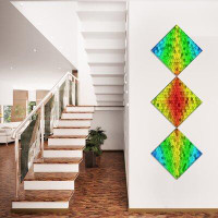 Made in Canada - East Urban Home Colourful Elevated Hexagon Columns' Graphic Art PrintMulti-Piece Image on Canvas