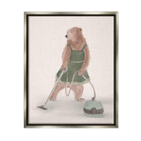 Stupell Industries Stupell Industries Bear Vacuuming In Apron Framed Giclee Art Design By Kamdon Kreations