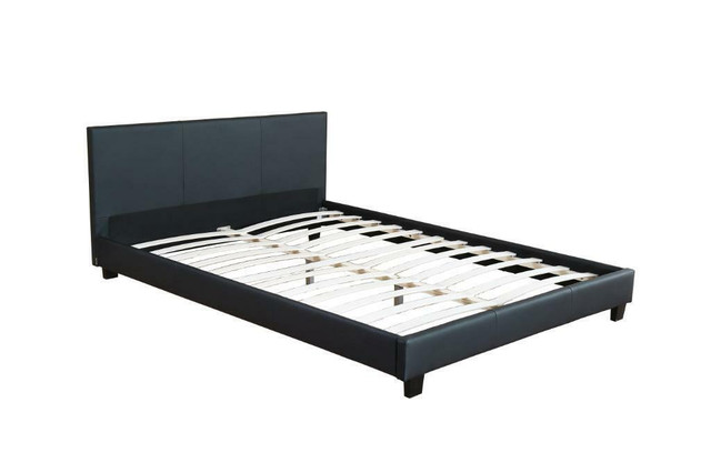 NEW BONDED LEATHER DELUXE BED FRAME & HEADBOARD QUEEN KING TWIN 1864 in Beds & Mattresses in Edmonton Area - Image 4